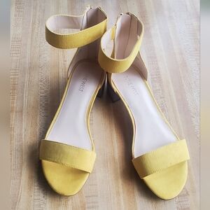 Nine West Yellow Block Heel Sandals